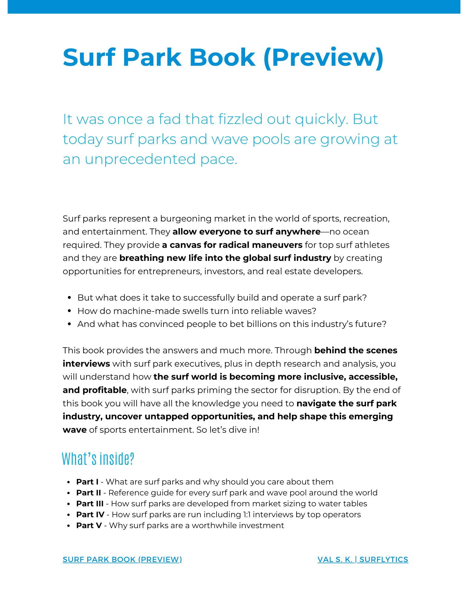 Surf Park Book preview page